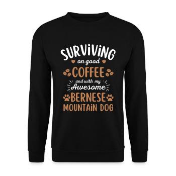 Bernese Mountain Dog Coffee Dog Cafe - Unisex Sweatshirt - black - Front - Alina (178cm) & Michal (187cm)