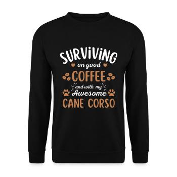 Cane Corso Café Chien Café - Sweat-shirt Unisexe - noir - Devant - Alina (178cm) & Michal (187cm)