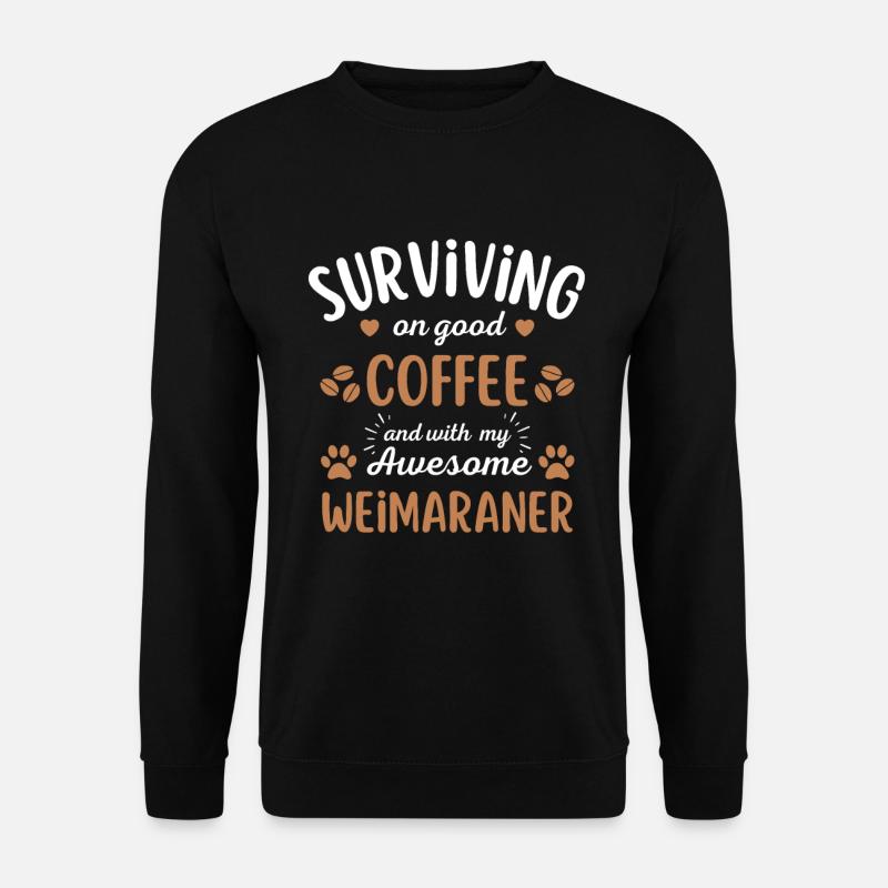 Weimaraner Coffee Dog Cafe - Unisex Sweatshirt - black