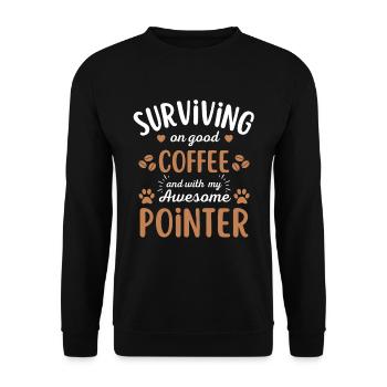 Deutsch Pointer Coffee Dog Cafe - Unisex Sweatshirt - black - Front - Alina (178cm) & Michal (187cm)