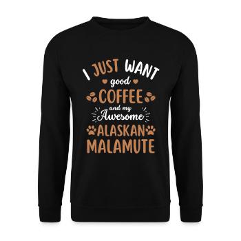 Malamute Café Pour Chiens - Sweat-shirt Unisexe - noir - Devant - Alina (178cm) & Michal (187cm)
