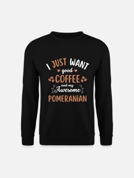 Zwergspitz Kaffee Hund Cafe - Unisex Pullover - Schwarz