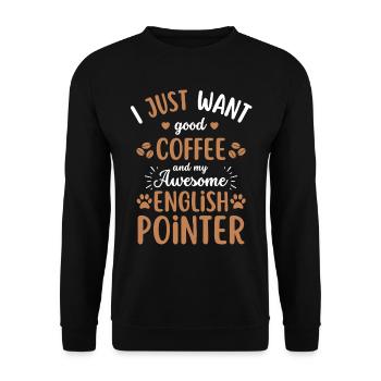 Deutsch Pointer Coffee Dog Cafe - Unisex Sweatshirt - black - Front - Alina (178cm) & Michal (187cm)