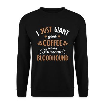 Bloodhound Coffee Dog Cafe - Sweat-shirt Unisexe - noir - Devant - Alina (178cm) & Michal (187cm)