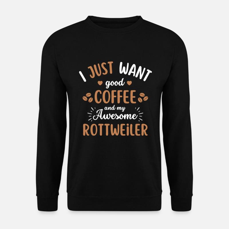 Rottweiler Coffee Dog Cafe - Unisex Sweatshirt - black