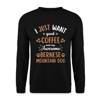 Bernese Mountain Dog Coffee Dog Cafe - Unisex Sweatshirt - black - Front - Alina (178cm) & Michal (187cm)