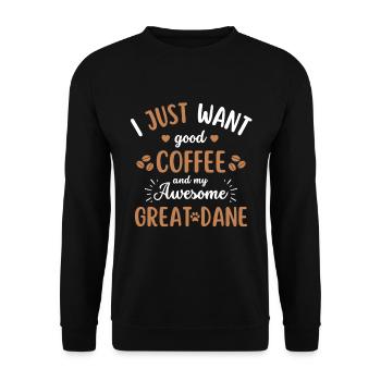 Great Dane Coffee Dog Cafe - Sweat-shirt Unisexe - noir - Devant - Alina (178cm) & Michal (187cm)
