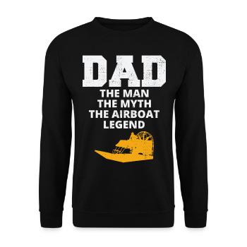Airboat Fanboat Airboating Papa Fête des Pères - Sweat-shirt Unisexe - noir - Devant - Alina (178cm) & Michal (187cm)