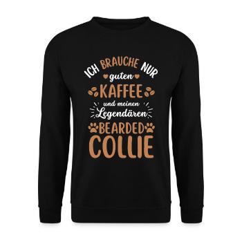 Bearded Collie Kaffee Hund Cafe - Unisex Pullover - Schwarz - Vorne - Alina (178cm) & Michal (187cm)