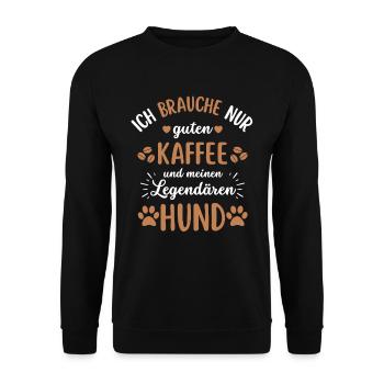 Hund & Kaffee Hund Cafe - Unisex Pullover - Schwarz - Vorne - Alina (178cm) & Michal (187cm)