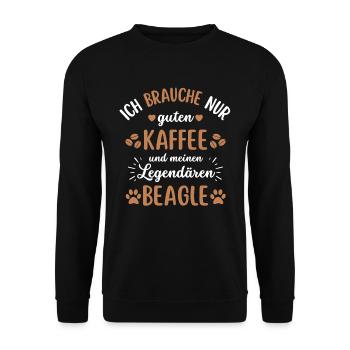 Beagle Kaffee Hund Cafe - Unisex Pullover - Schwarz - Vorne - Alina (178cm) & Michal (187cm)
