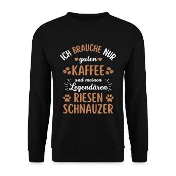 Riesenschnauzer Kaffee Hund Cafe - Unisex Pullover - Schwarz - Vorne - Alina (178cm) & Michal (187cm)