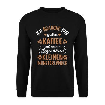 Kleiner Münsteraner Kaffee Hund Cafe - Unisex Pullover - Schwarz - Vorne - Alina (178cm) & Michal (187cm)