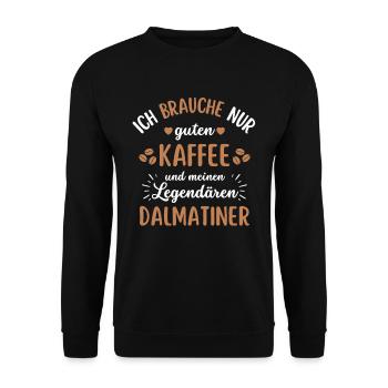 Dalmatiner Kaffee Hund Cafe - Unisex Pullover - Schwarz - Vorne - Alina (178cm) & Michal (187cm)