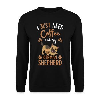 Sweet German Shepherd Coffee Cafe kawaii - Unisex Sweatshirt - black - Front - Alina (178cm) & Michal (187cm)