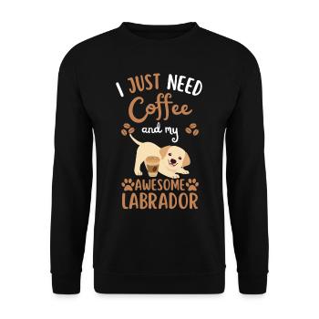 Sweet Labrador Coffee Dog Cafe kawaii - Sweat-shirt Unisexe - noir - Devant - Alina (178cm) & Michal (187cm)