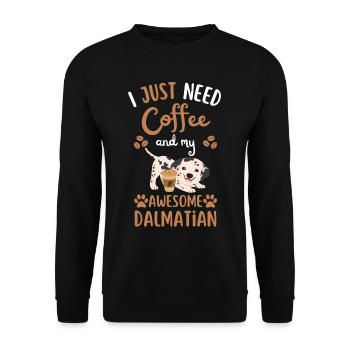Sweet Dalmatian Coffee Dog Cafe kawaii - Sweat-shirt Unisexe - noir - Devant - Alina (178cm) & Michal (187cm)