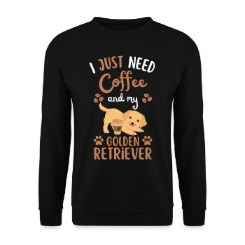 Sweet Golden Retriever Café Chien Café kawaii - Sweat-shirt Unisexe - noir - Devant - Alina (178cm) & Michal (187cm)