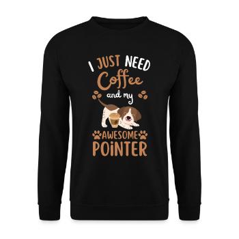 Sweet English Pointer Coffee Dog Cafe kawaii - Sweat-shirt Unisexe - noir - Devant - Alina (178cm) & Michal (187cm)