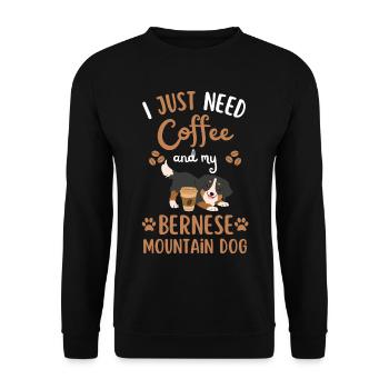 Sweet Bernese Mountain Dog Coffee Dog Cafe kawaii - Unisex Sweatshirt - black - Front - Alina (178cm) & Michal (187cm)