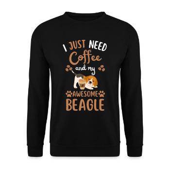 Sweet Beagle Coffee Dog Cafe kawaii - Unisex Sweatshirt - black - Front - Alina (178cm) & Michal (187cm)