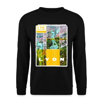 Lyon Frankreich Stadt Skyline Heimat Liebe Urlaub - Unisex Pullover - Schwarz - Vorne - Alina (178cm) & Michal (187cm)
