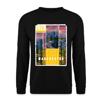 Manchester Angleterre UK City Skyline Accueil Amour - Sweat-shirt Unisexe - noir - Devant - Alina (178cm) & Michal (187cm)