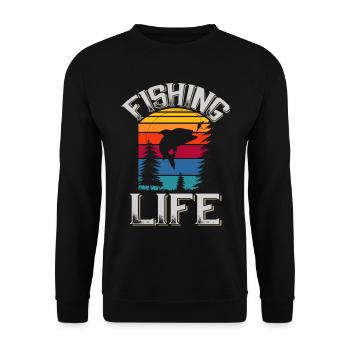 Pêche Pêcheur Poisson Pêche Vie Hobby Nature - Sweat-shirt Unisexe - noir - Devant - Alina (178cm) & Michal (187cm)