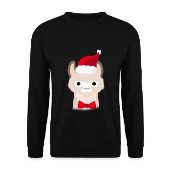 Lama de Noël laid - Sweat-shirt Unisexe - noir - Devant - Alina (178cm) & Michal (187cm)