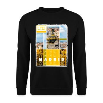 Madrid Espagne Ville Skyline Vacances Amour - Sweat-shirt Unisexe - noir - Devant - Alina (178cm) & Michal (187cm)