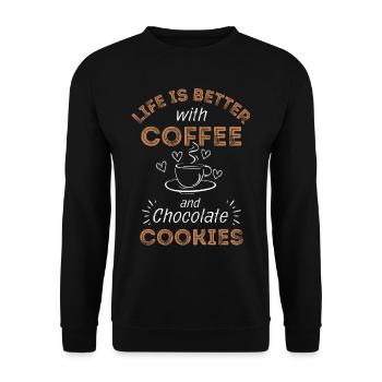 Coffee Biscuits Cookies Cafe - Unisex Sweatshirt - black - Front - Alina (178cm) & Michal (187cm)