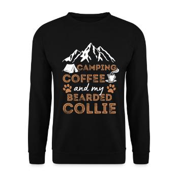 Bearded Collie Coffee Camping Dog Cafe - Unisex Sweatshirt - black - Front - Alina (178cm) & Michal (187cm)