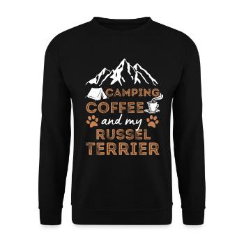 Russell Terrier Coffee Camping Dog Cafe - Unisex Sweatshirt - black - Front - Alina (178cm) & Michal (187cm)