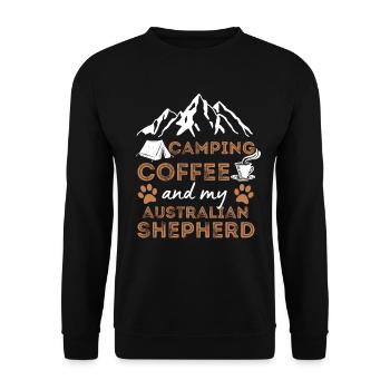 Australischer Schäferhund Kaffee Camping Hund Cafe - Unisex Pullover - Schwarz - Vorne - Alina (178cm) & Michal (187cm)