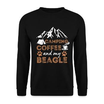 Beagle Coffee Camping Dog Cafe - Unisex Sweatshirt - black - Front - Alina (178cm) & Michal (187cm)