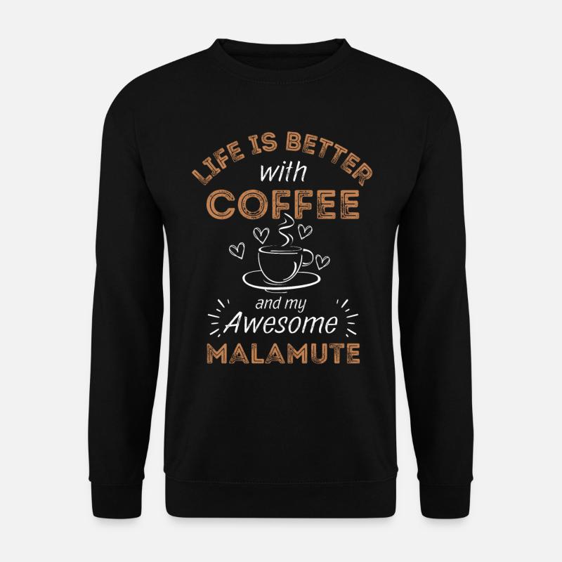 Malamute Coffee Dog Cafe - Unisex Sweatshirt - black