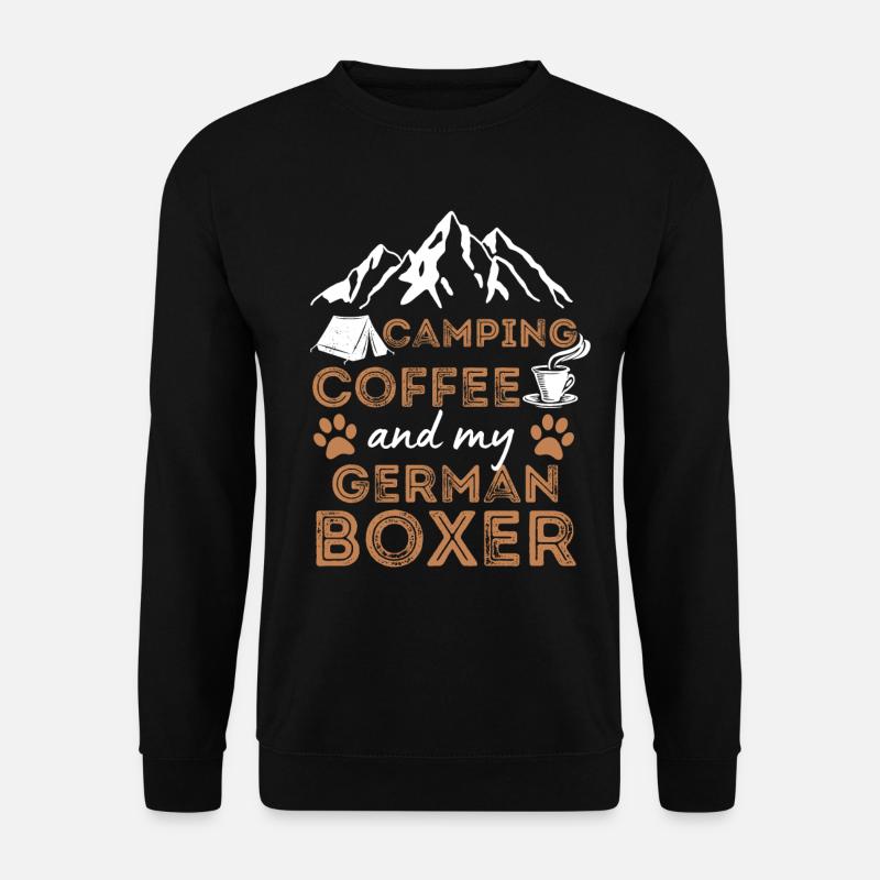 Deutscher Boxer Kaffee Camping Hund Cafe - Unisex Pullover - Schwarz