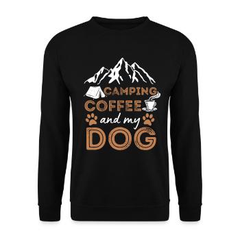 Hund & Kaffee Camping Hund Cafe - Unisex Pullover - Schwarz - Vorne - Alina (178cm) & Michal (187cm)