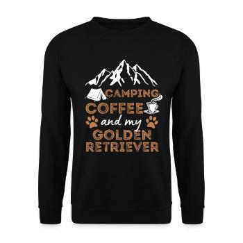 Golden Retriever Coffee Camping Dog Cafe - Unisex Sweatshirt - black - Front - Alina (178cm) & Michal (187cm)