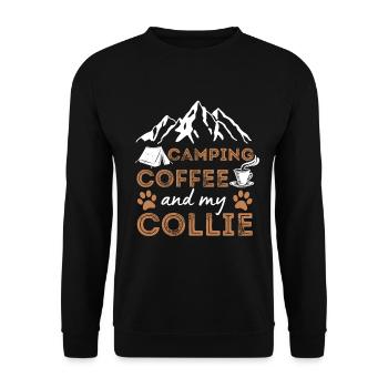Collie Coffee Camping Dog Cafe - Unisex Sweatshirt - black - Front - Alina (178cm) & Michal (187cm)