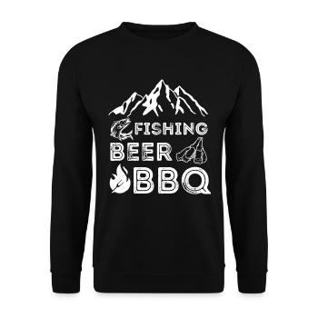 amateurs de pêche, de pêche, de bière et de barbecue - Sweat-shirt Unisexe - noir - Devant - Alina (178cm) & Michal (187cm)