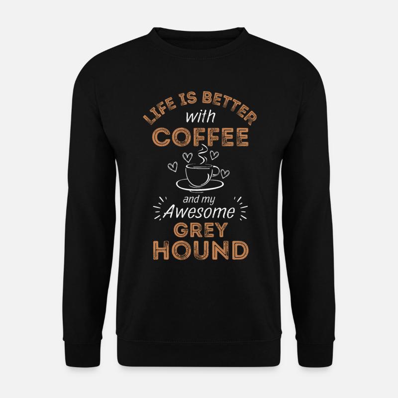 Greyhound Coffee Dog Cafe - Unisex Sweatshirt - black
