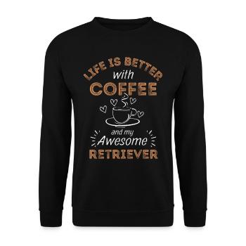Retriever Coffee Dog Café - Sweat-shirt Unisexe - noir - Devant - Alina (178cm) & Michal (187cm)