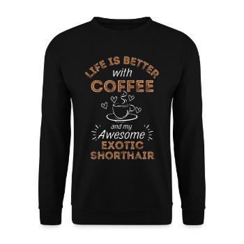 Café exotique à poil court - Sweat-shirt Unisexe - noir - Devant - Alina (178cm) & Michal (187cm)