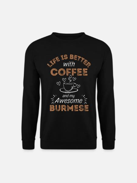 Burma Cat Coffee Cafe - Sweat-shirt Unisexe - noir