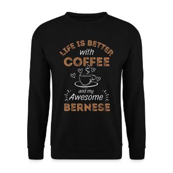 Bernese Mountain Dog Coffee Dog Cafe - Unisex Sweatshirt - black - Front - Alina (178cm) & Michal (187cm)