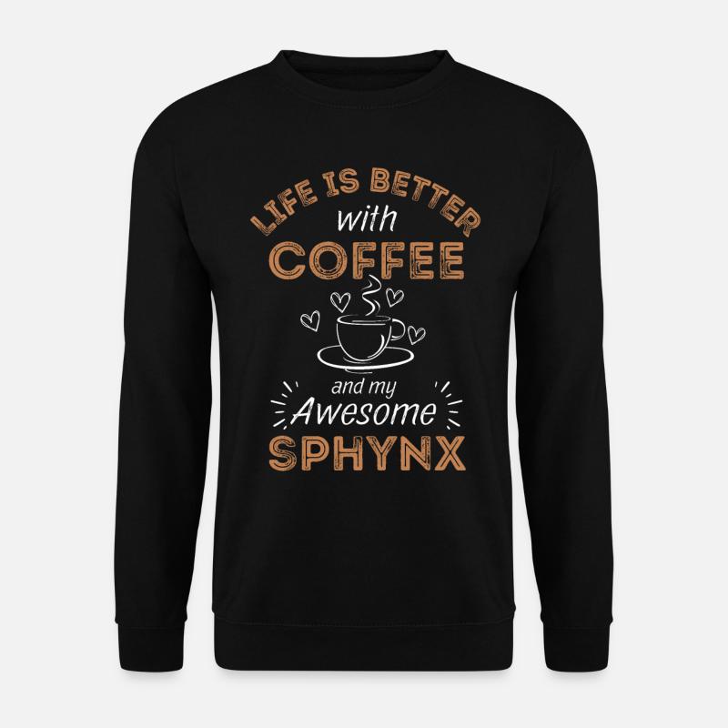 Sphynx Cat Coffee Cafe - Unisex Sweatshirt - black