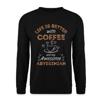 Abyssinian Cat Coffee Cafe - Unisex Sweatshirt - black - Front - Alina (178cm) & Michal (187cm)