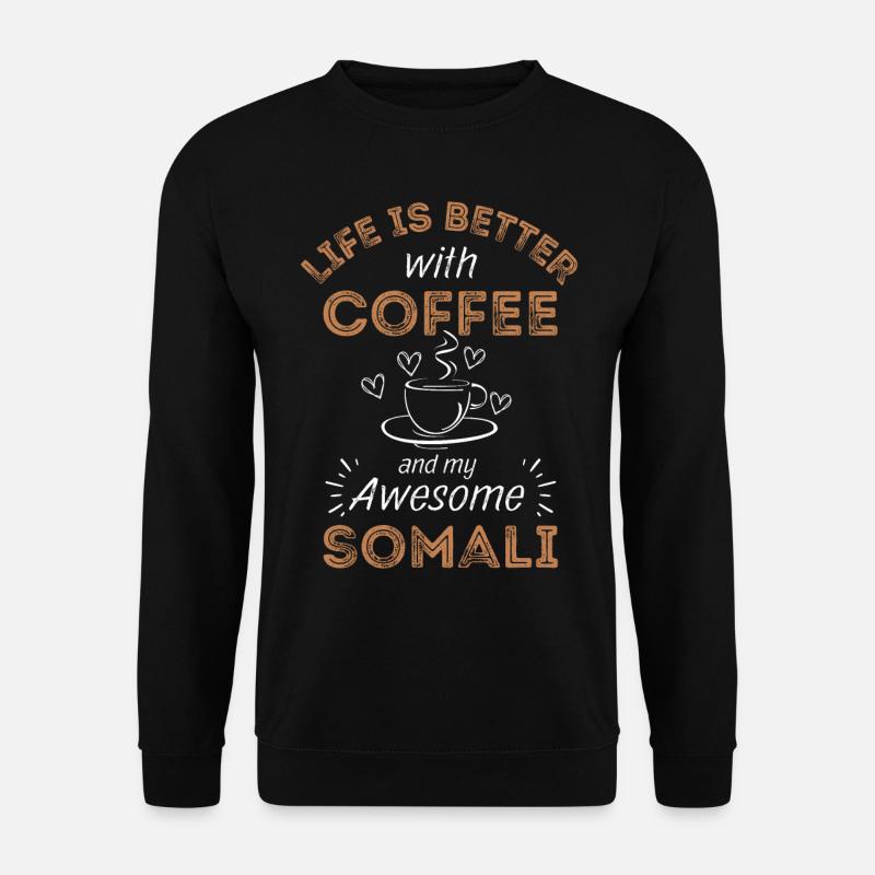 Café Somali Cat - Sweat-shirt Unisexe - noir