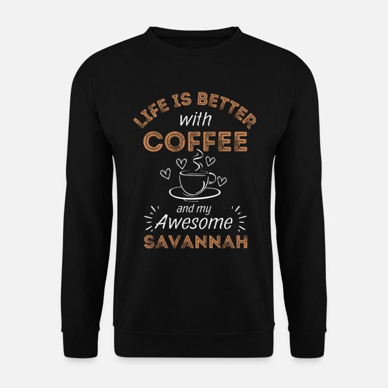 Savannah Cat Coffee Cafe - Unisex Sweatshirt - black